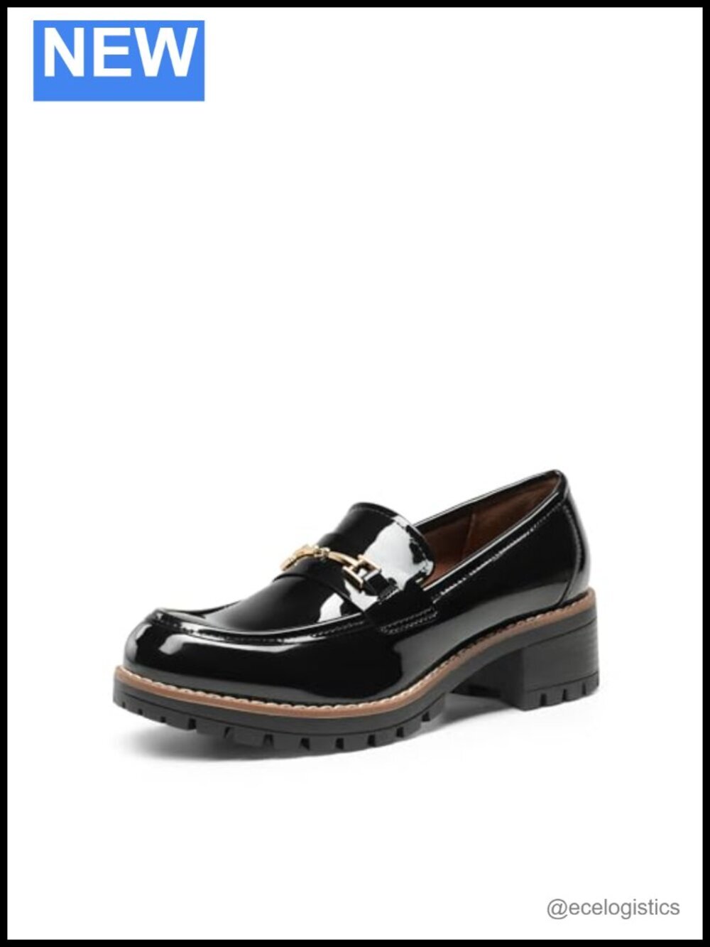 Chunky Platform Loafers Slip-On Dressy Business Casual Shoes with Latex Insole